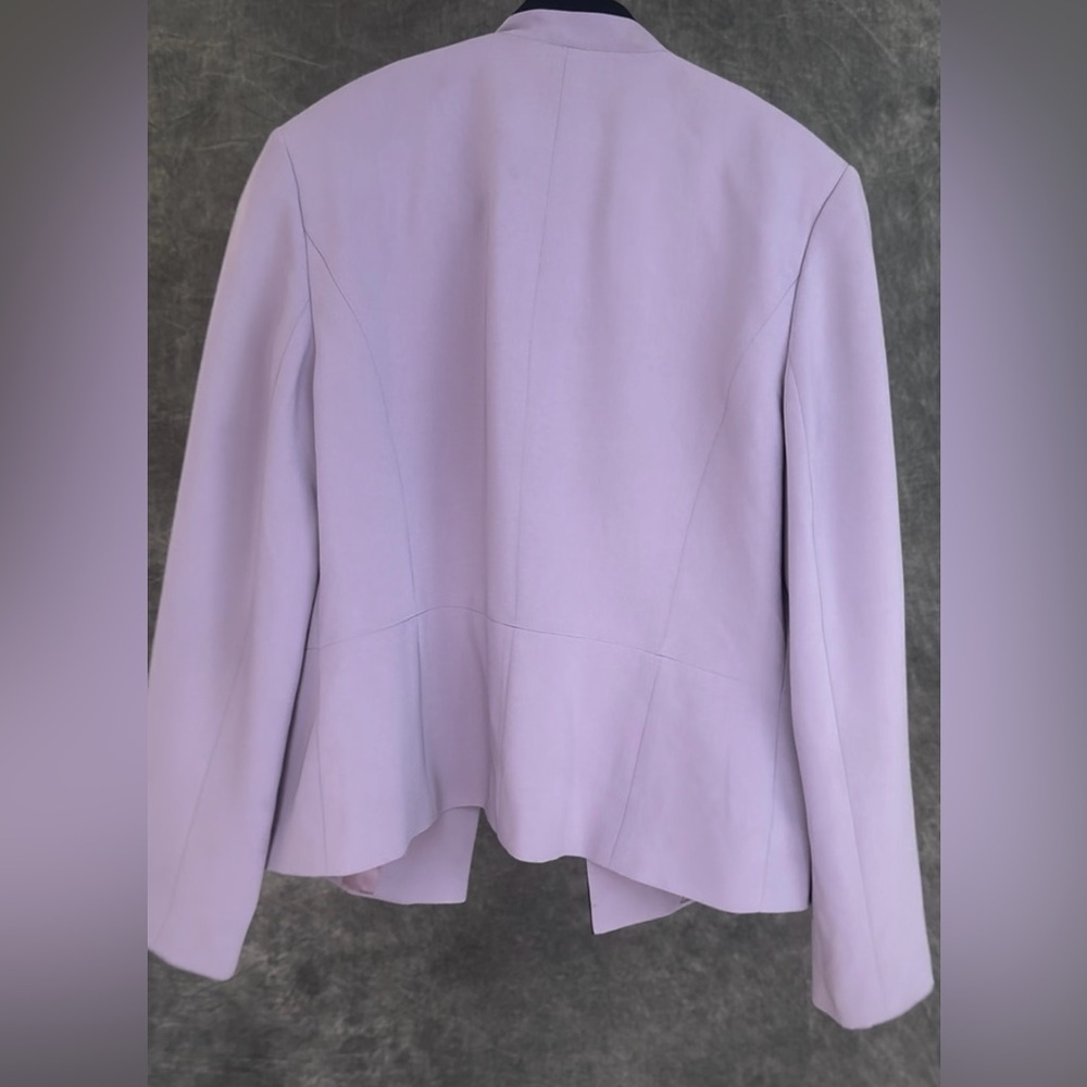 Casual Corner Lavender Single-Breasted Jacket w/ Black Trim | Size 12 - Picture 3 of 5